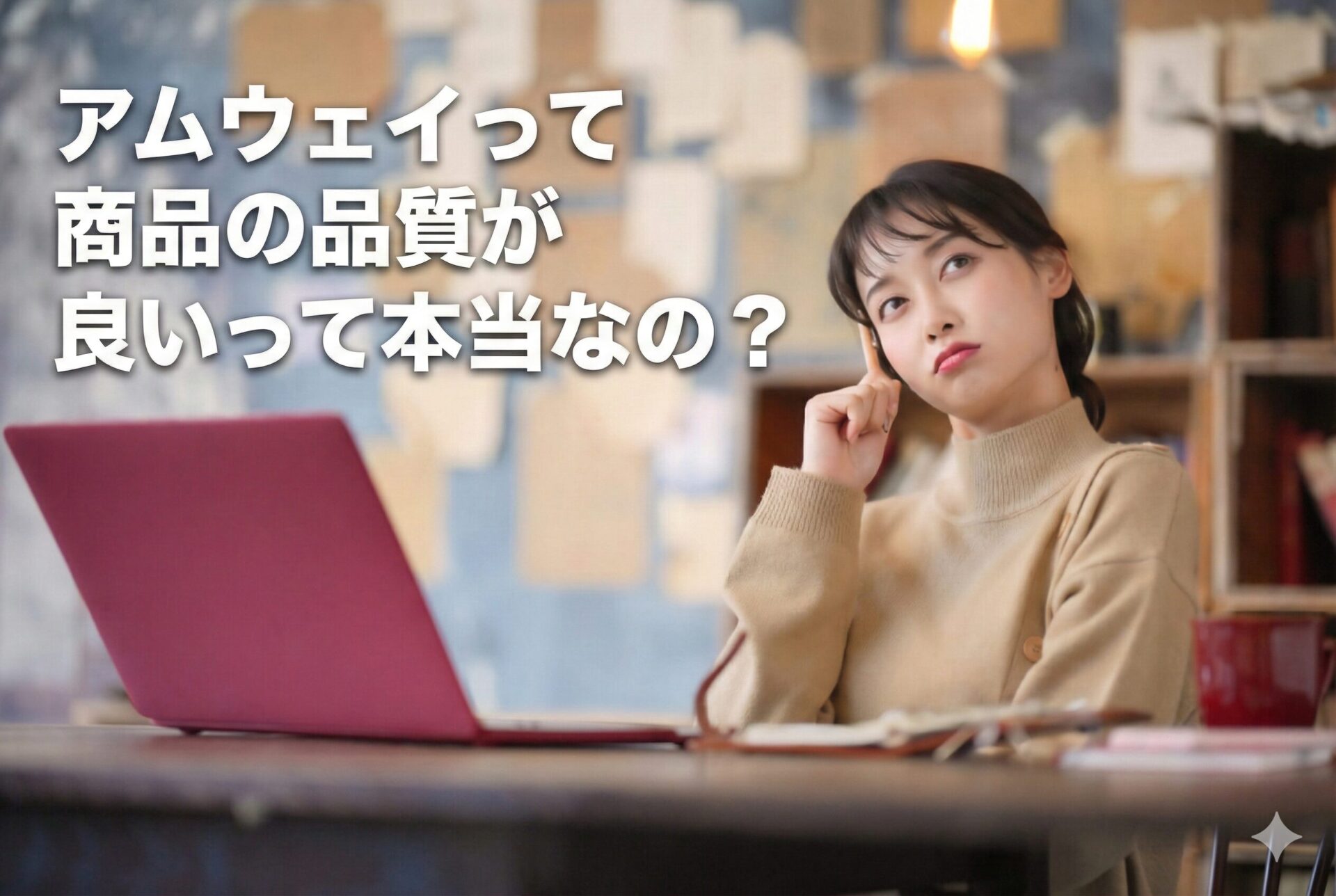 アムウェイ製品の品質について考える女性