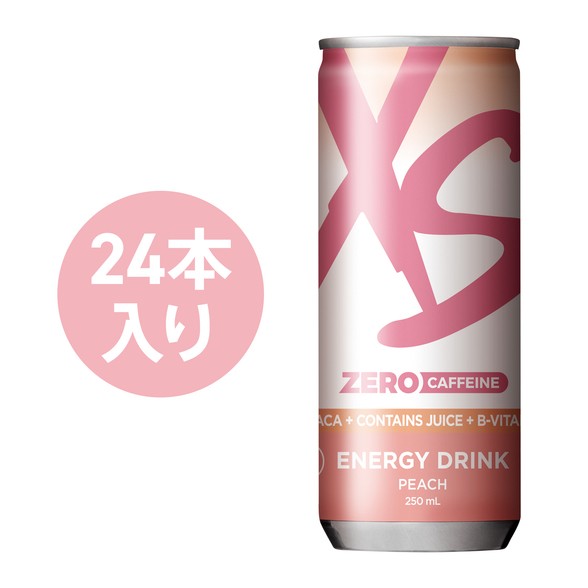アムウェイ XS エナジードリンク カフェインゼロ ピーチ 24本入り パッケージ画像